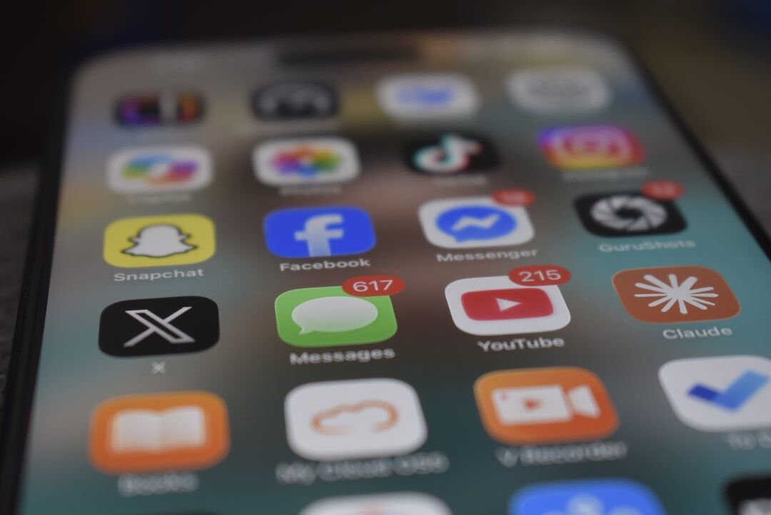 smartphone with social media ads