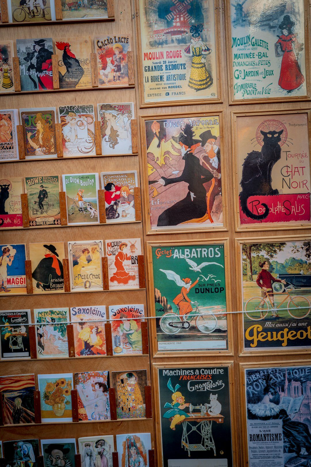 Archive cabinet filled with rolled vintage advertising posters and print proofs